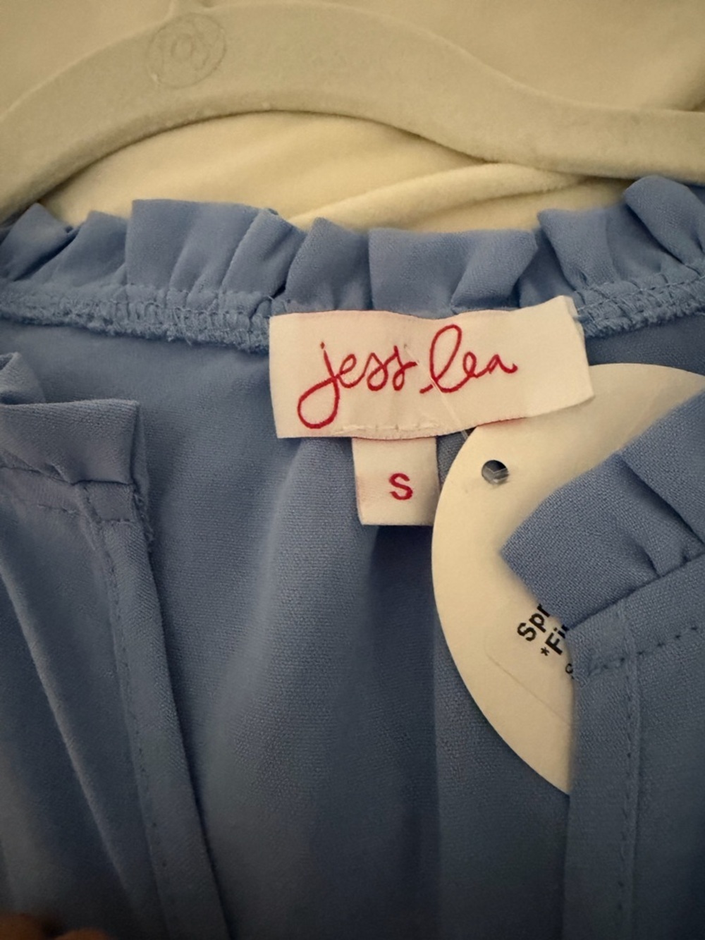 NWT Jess Lea Women’s Sky Blue Short Sleeve Top Ric Rac Trim Women’s Sm - Picture 4 of 4